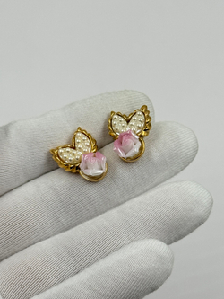 Серьги с розами и «микрожемчугом» Avon