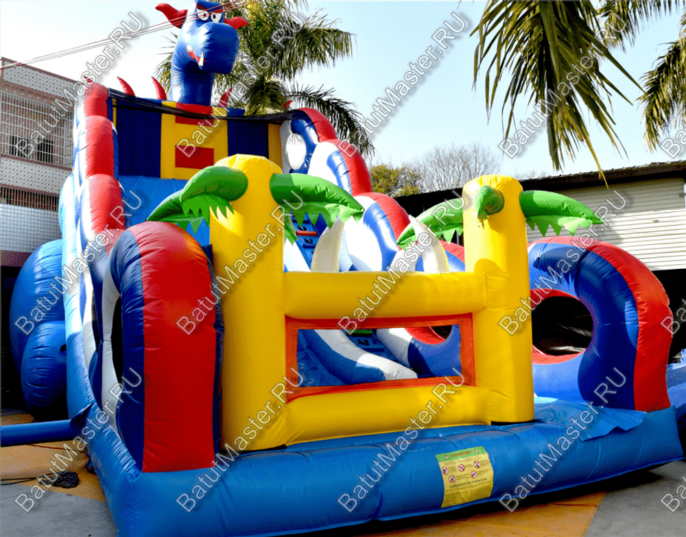 Коммерческий надувной батут-горка "Дракон" 11*6*8,5 м