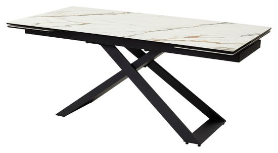 Стол LIVORNO 180 KL-188 Контрастный мрамор матовый, итальянская керамика/ черный каркас