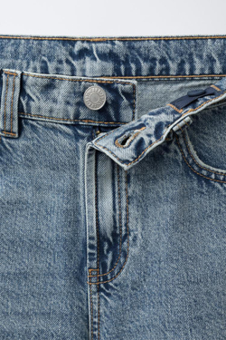 ZARA ДЖИНСЫ BALLOON С ШЛЕВКАМИ, ВЫЦВЕТШИЙ СИНИЙ