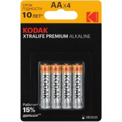 Батарейки Kodak LR6-4BL XTRALIFE PREMIUM Alkaline [KAA-4] | Батарейки Щелочные (Алкалиновые)
