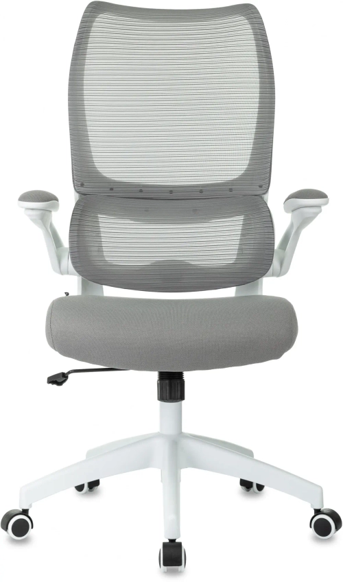 Кресло руководителя Бюрократ Sigma WH 1 серый сетка/ткань крестов. пластик пластик белый