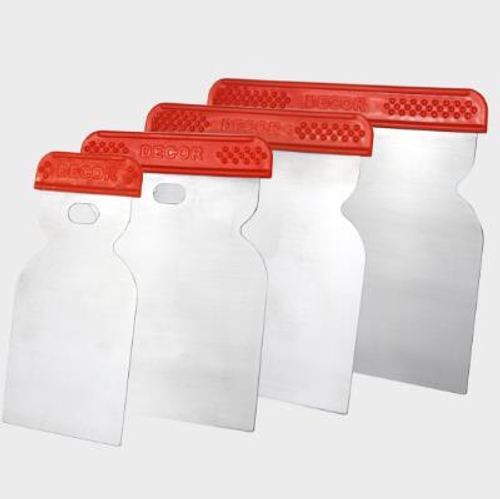 Шпатели Набор Япончик 50,80,100,120мм  нерж.сталь  0,3мм  White Edition  DЕCOR /309-120