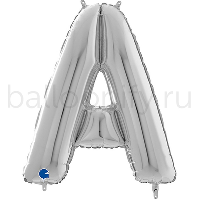 Фольгированная фигура, Буква А 66 см Silver