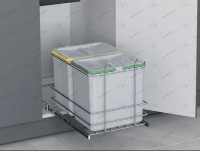 S-2580-G Мусорное ведро Starax 35л. шир. 400 (300x477х487) пластик &lt;1&gt;