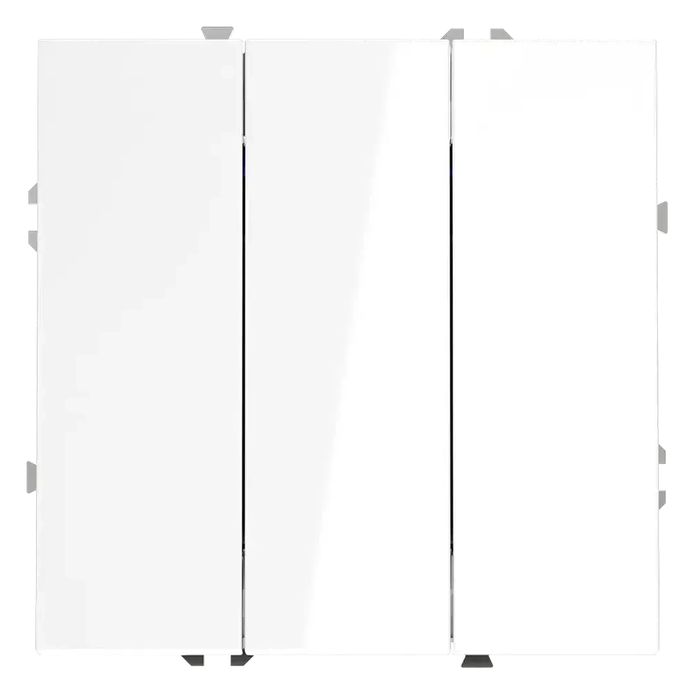 Выключатель встраиваемый VOLTUM S70 трехклавишный 10А, (белый глянцевый)