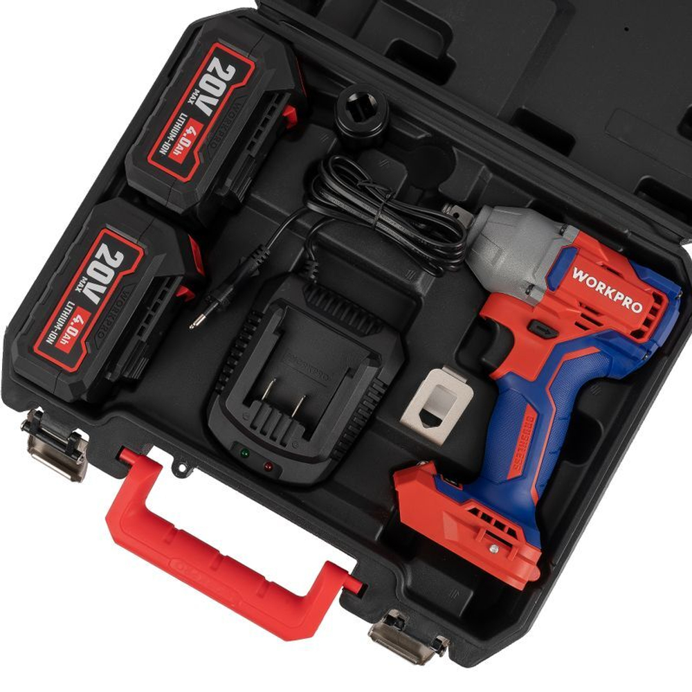 Гайковерт бесщеточный Workpro 20В 2х4 Ач