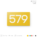 Номер на дверь 579, табличка на дверь для офиса, квартиры, кабинета, аудитории, склада, желтая 120х70 мм, Айдентика Технолоджи