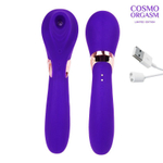 Фиолетовый вакуумный стимулятор с вибрацией - 18,4 см.