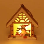 Украшение новогоднее подвесное с подсветкой «Снеговички в домике» 10 см