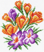 "Крокусы"-1446/1 канва с рисунком