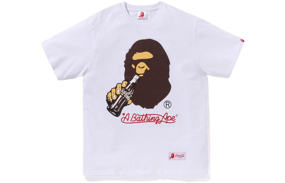 A Bathing Ape X Coca Cola Ape Head Tee белый