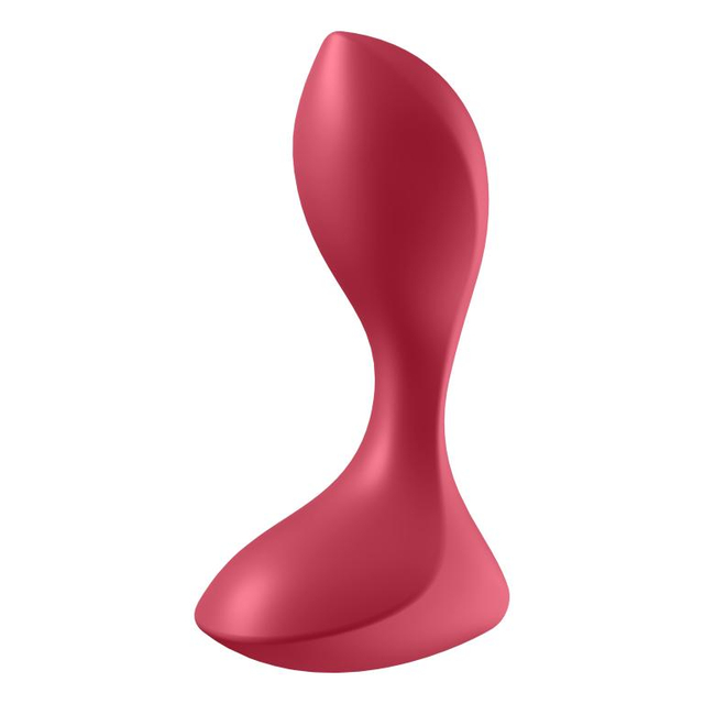 Красный вибромассажёр Satisfyer Backdoor Lover - 14 см.