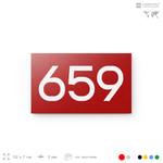 Номер на дверь 659, табличка на дверь для офиса, квартиры, кабинета, аудитории, склада, красная 120х70 мм, Айдентика Технолоджи