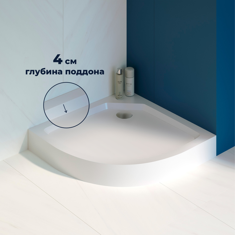 Душевой поддон полукруглый RGW SMC/R-C W Белый (900x900)