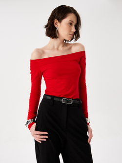 Лонгслив с открытыми плечами