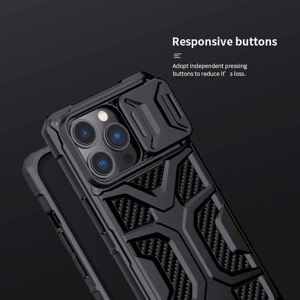 Противоударный чехол от Nillkin с защитной шторкой для камеры на iPhone 13 Pro, серии Adventurer Pro Case