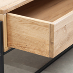 Журнальный столик 110х65 см G+K с ящиком из массива дикого дуба в стиле лофт