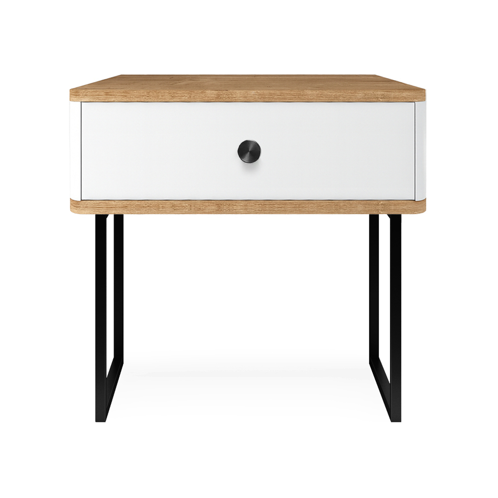 Тумба прикроватная на ножках ROYAL 5301 эко (Дуб Кантри-Черный-р.черная)