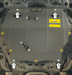 Защита картера Двигателя, КПП. 2 мм, Сталь. для Mazda 6 2007-2012 MOTODOR.01121