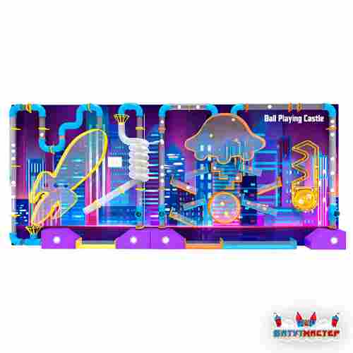 Пневмолабиринт для детской игровой комнаты «Неоновый космо-город», 3,6×2,4×0,5 м