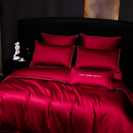 КПБ Однотонный Сатин Премиум на резинке OCPR013, Евро, 4 наволочки, простынь 180*200*30