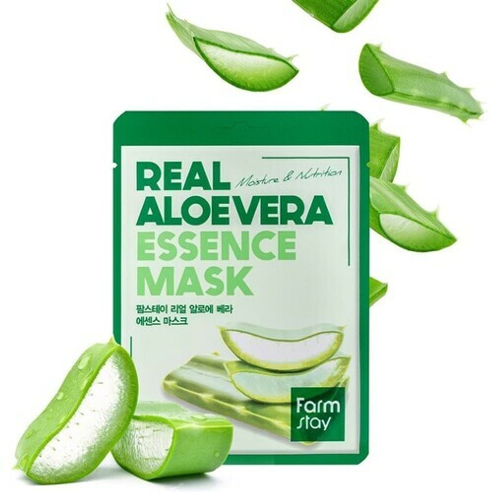 Маска тканевая для лица с экстрактом алоэ FarmStay Real aloe vera essence mask, 23мл