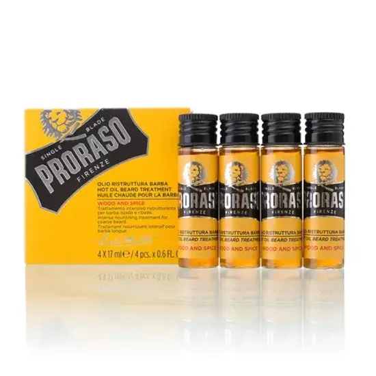 Горячее масло для бороды Proraso, Wood and Spice, 4x17мл