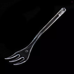 Набор мини-вилочек пластиковых 10см, прозрачные 10 шт.