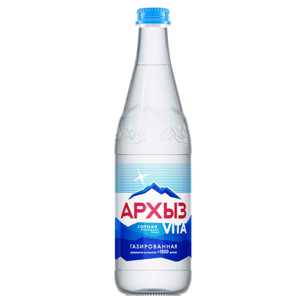 Архыз Vita горная природная вода 0,5л стекло газ
