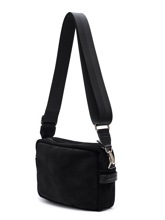 сумка прямоугольная черная замша