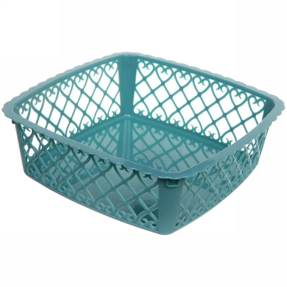 Сухарница пластиковая «Астория» 23*23*7,5см, морская волна