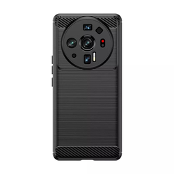 Чехол в стиле карбон на Xiaomi Mi 12S Ultra, черный цвета, мягкий отклик кнопок, серия Carbon от Caseport