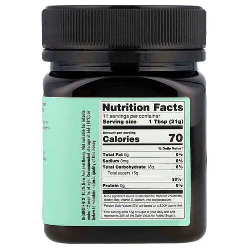 Egmont Honey, Мед манука, необработанный и непастеризованный, UMF ™ 10+, MGO 265+, 250 г (8,8 унции)