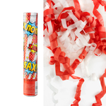 Пневмохлопушка (12/30 см), Цирк, Яркий праздник, Серпантин тишью, Красный/Белый