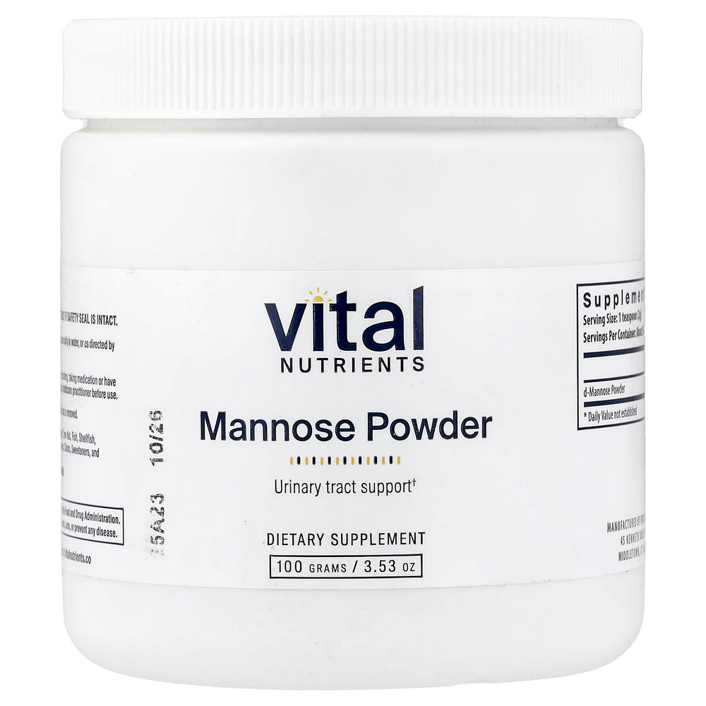 Vital Nutrients, манноза в порошке, 100 г (3,53 унции)
