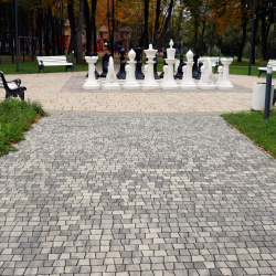 Тротуарная плитка АНТИК - Листопад гладкий Антрацит, комплект из 5 видов плит