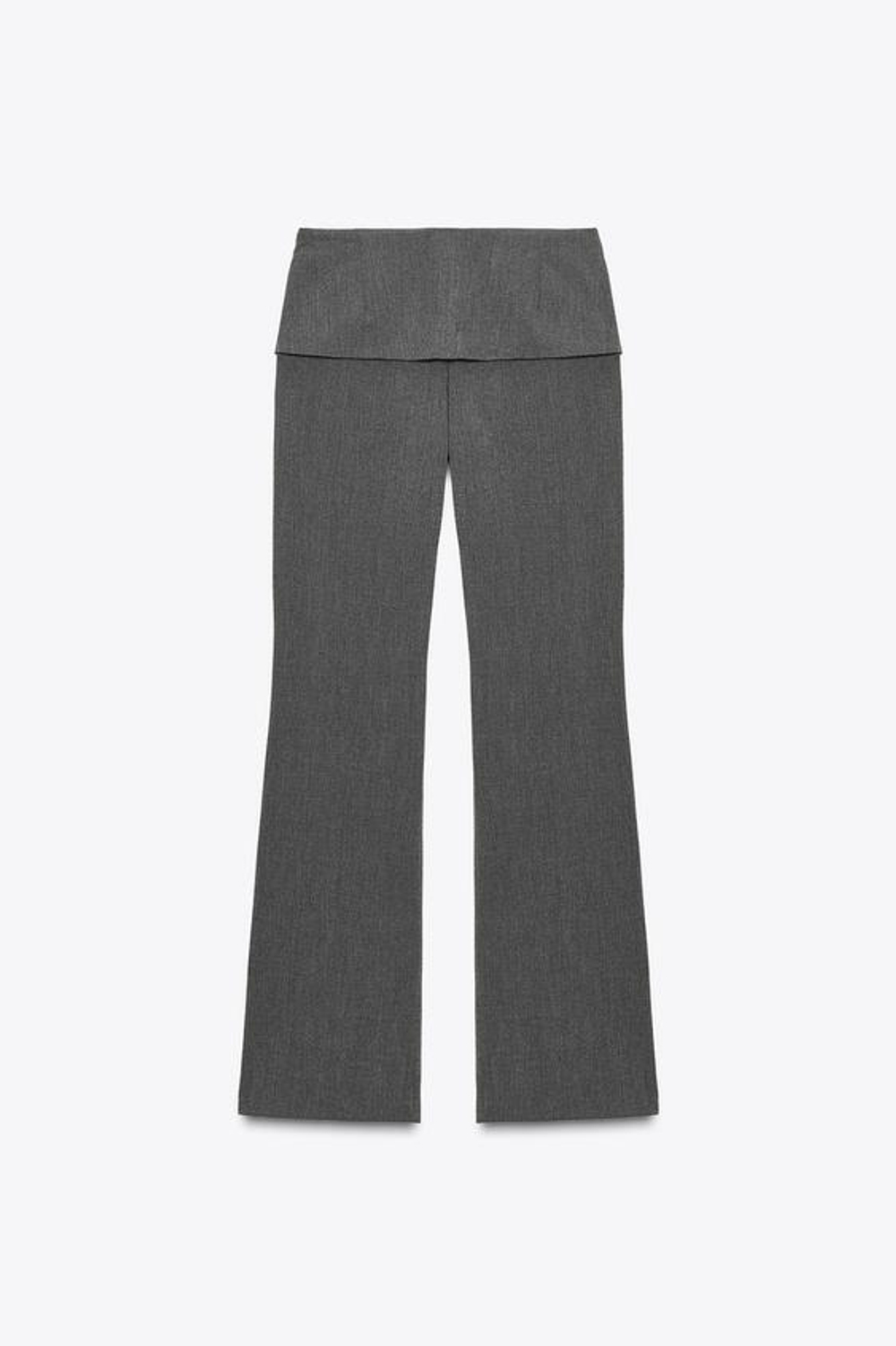 ZARA БРЮКИ С НАКЛАДНОЙ ТАЛИЕЙ, ТЕМНО-СЕРЫЙ