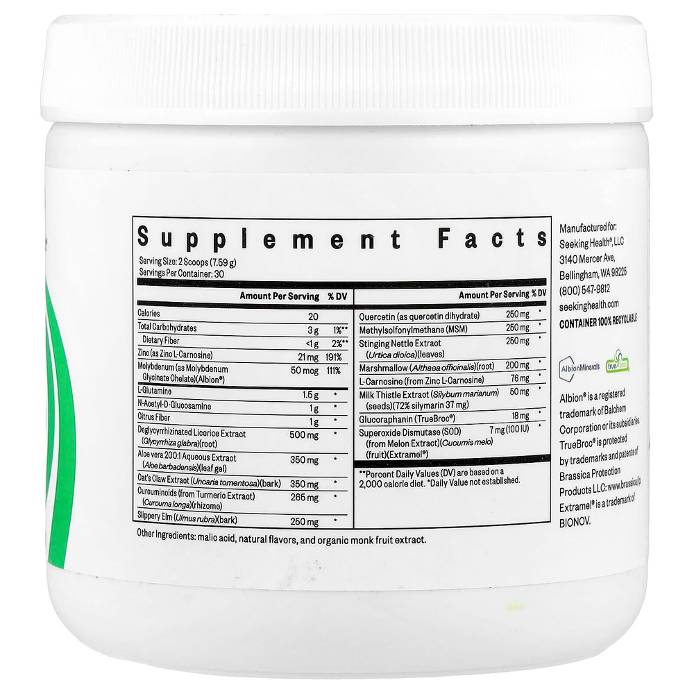 Seeking Health, питательные вещества для кишечника, со вкусом персика, 228 г (8,04 унции)