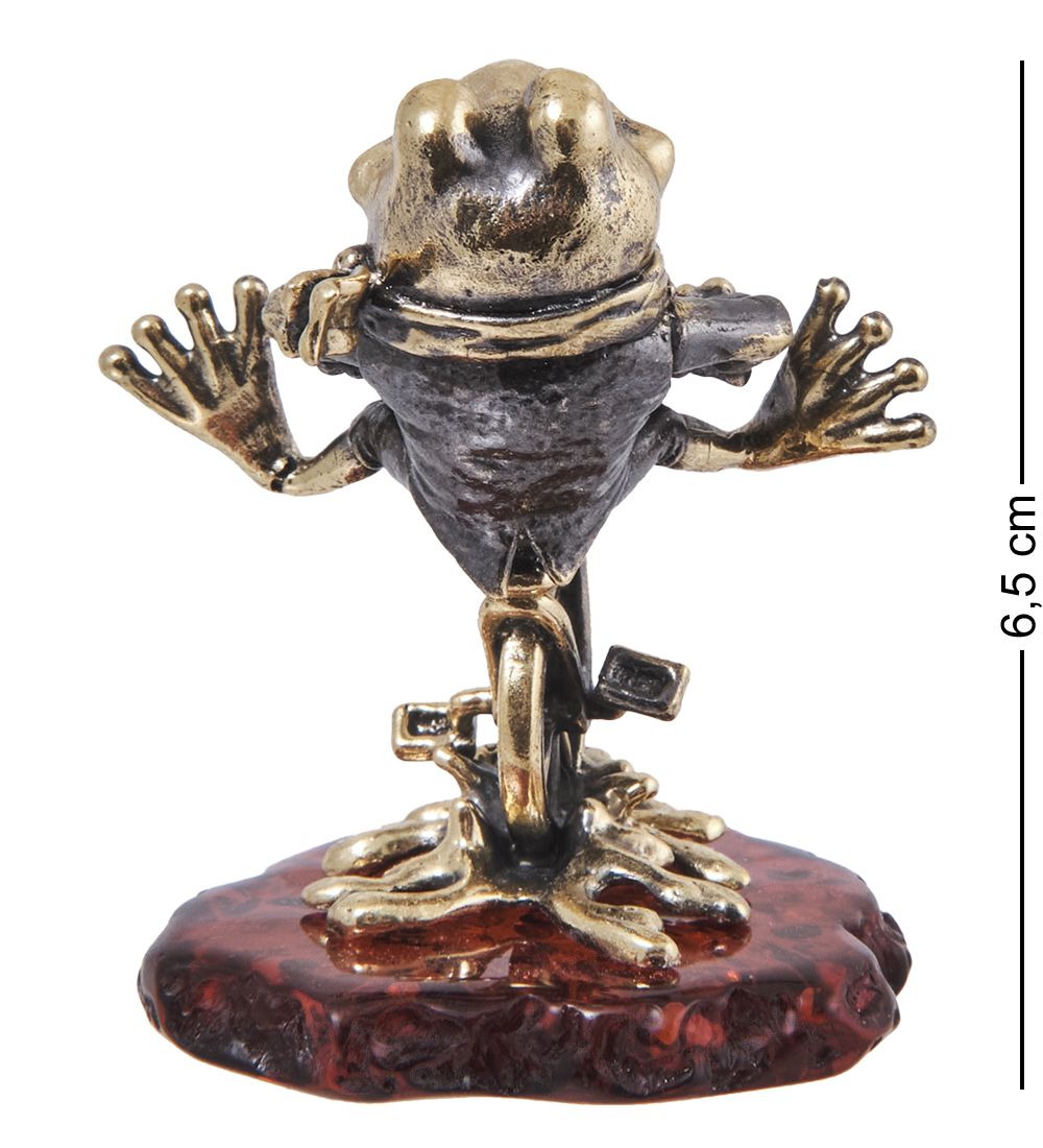 Народные промыслы AM-4040 Фигурка «Лягушка навстречу ветру» (латунь, янтарь)
