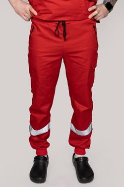 Брюки-джоггеры летние мужские Скорая помощь MedicLine цв. КРАСНЫЙ