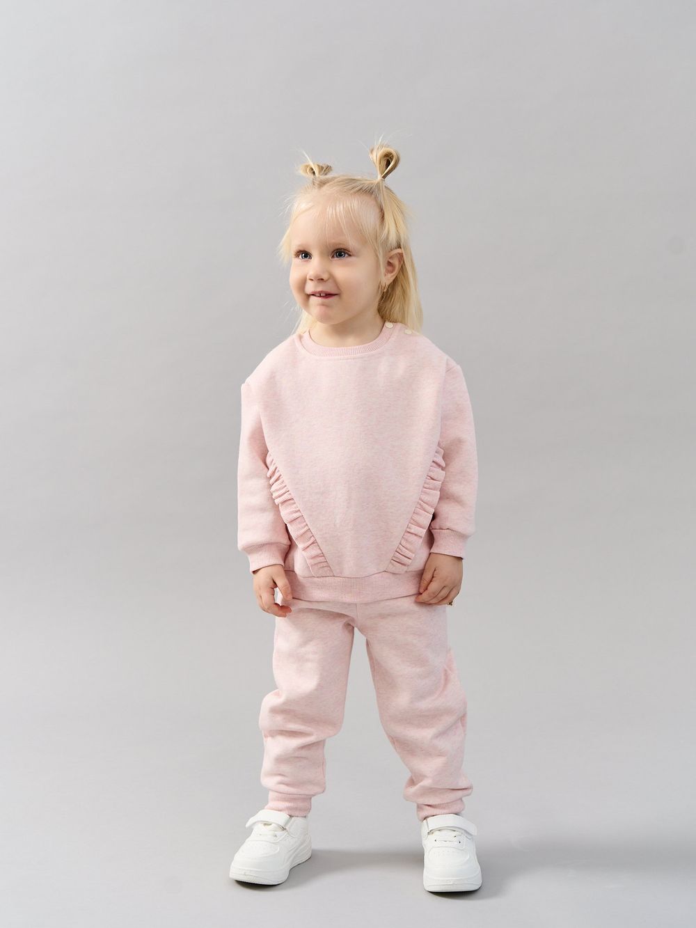 Свитшот с рюшей "Клубничный коктейль" утепленный 0+