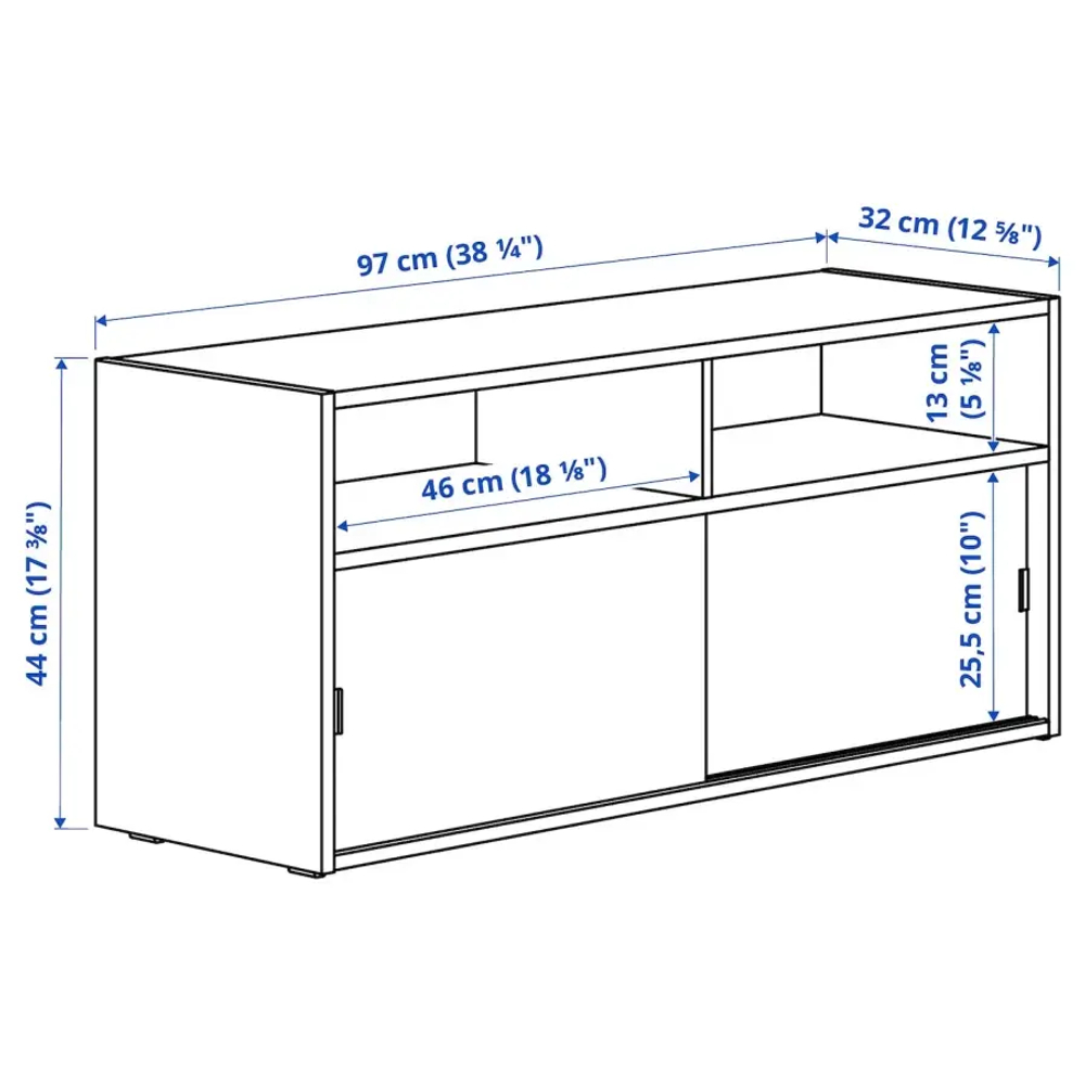 Тумба под телевизор - IKEA SPIKSMED, 97x32x216cм, белый, СПИКСМЕД ИКЕА