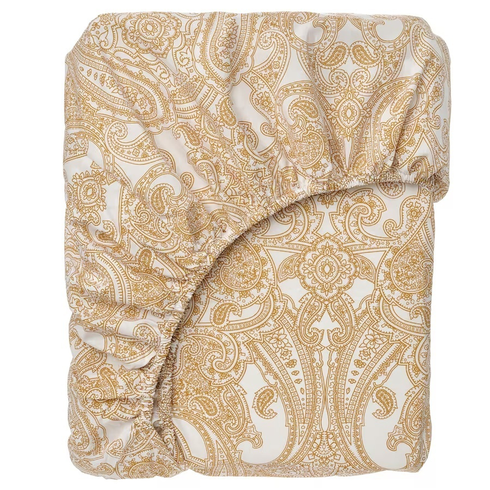 ЖАТТЕВАЛМО JATTEVALLMO Простыня на резинке 80x200 см, бежевый узор