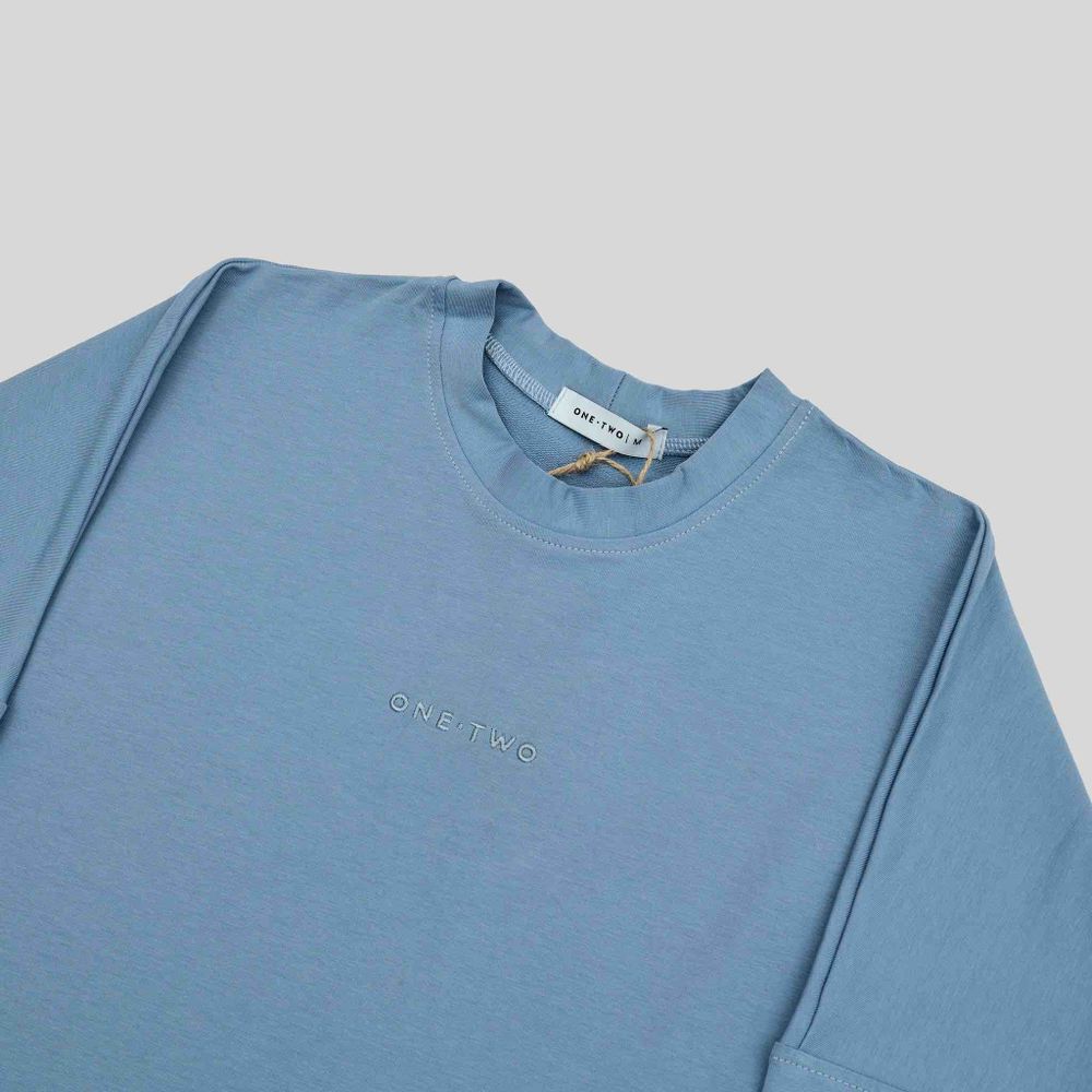 Лонгслив One Two Logo Country blue