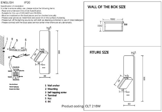 Бра Crystal Lux CLT 216W BL
