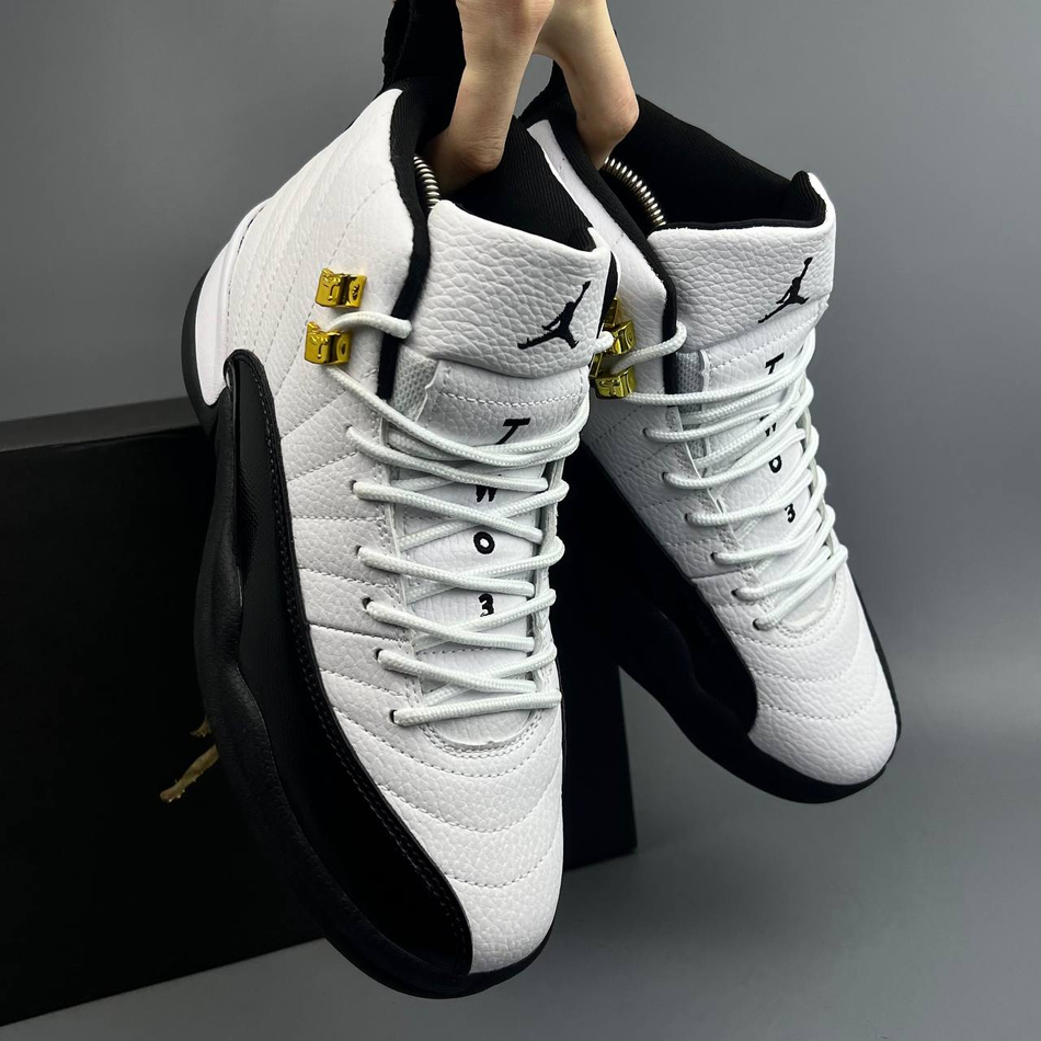 Кроссовки Nike Jordan 12 #482 (бел.-черн.)