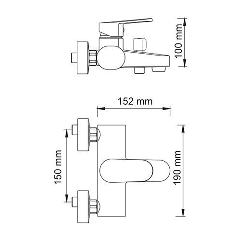 Donau 5301 Смеситель для ванны с коротким изливом WasserKraft