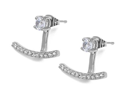 Серьги-джекеты "Дорожка Crystal" 16,5мм (уценка)