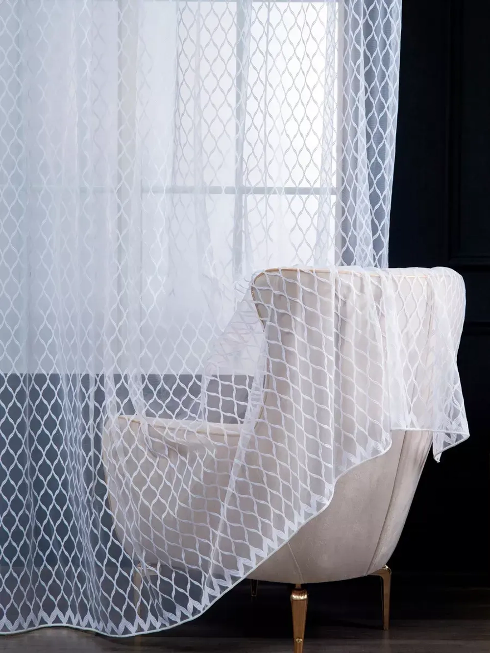 Тюль 300 на 240 в спальню кухню длинный готовый